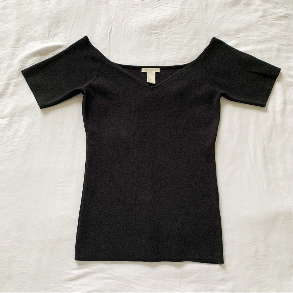 H&M Ribbed Sweetheart Neck Top